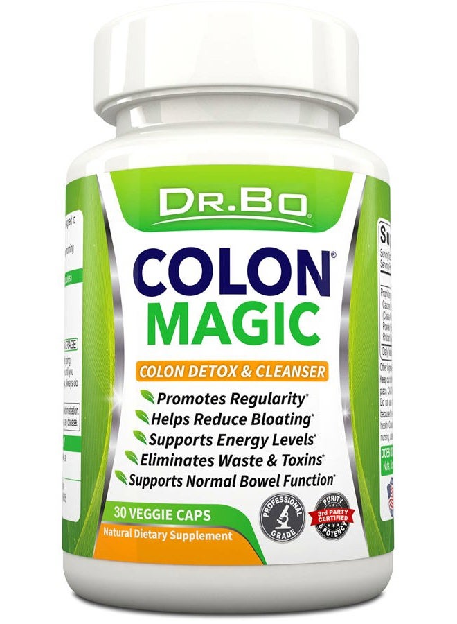 dr.bo Colon Cleanse Detox Formula - Natural Bowel Cleanser Pills for Intestinal Bloating & Fast Digestive Cleansing - Daily Constipation Relief Supplement Gut, Belly, Stomach - Women Men Herbal Weight Flush - Image 1